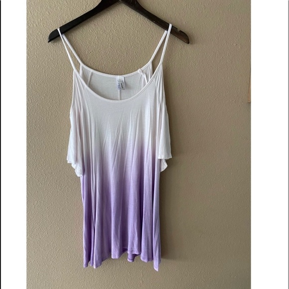Lavender Ombré Cold Shoulder Top - Picture 3 of 3